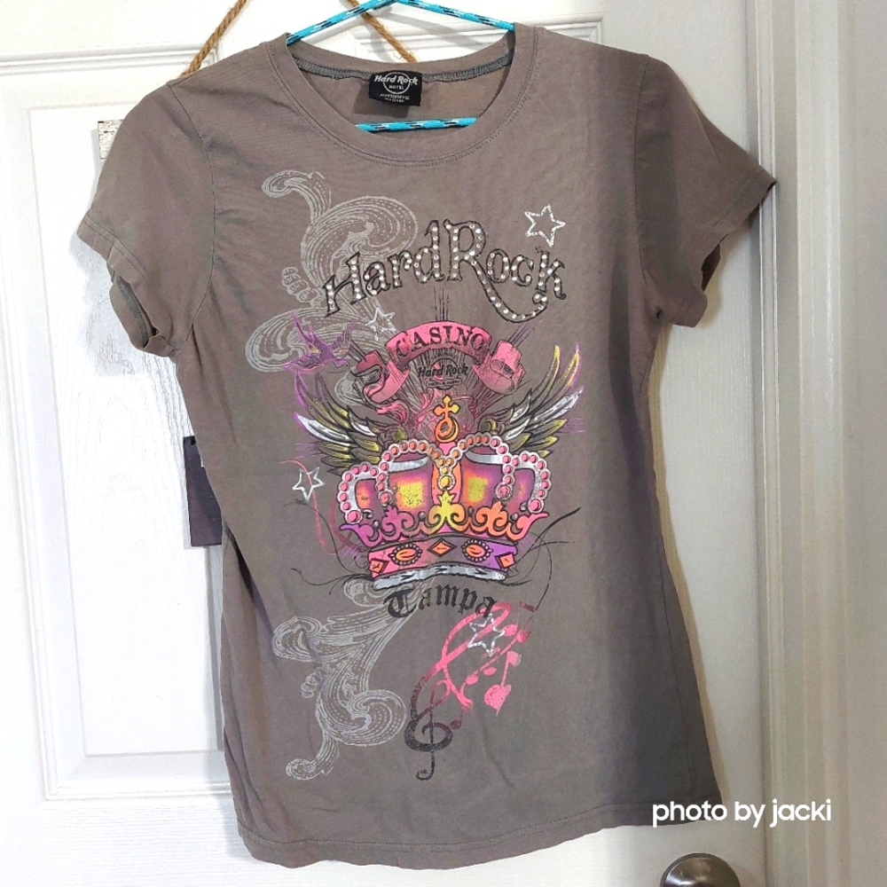 Hard Rock Casino Tampa tshirt with bling, size L